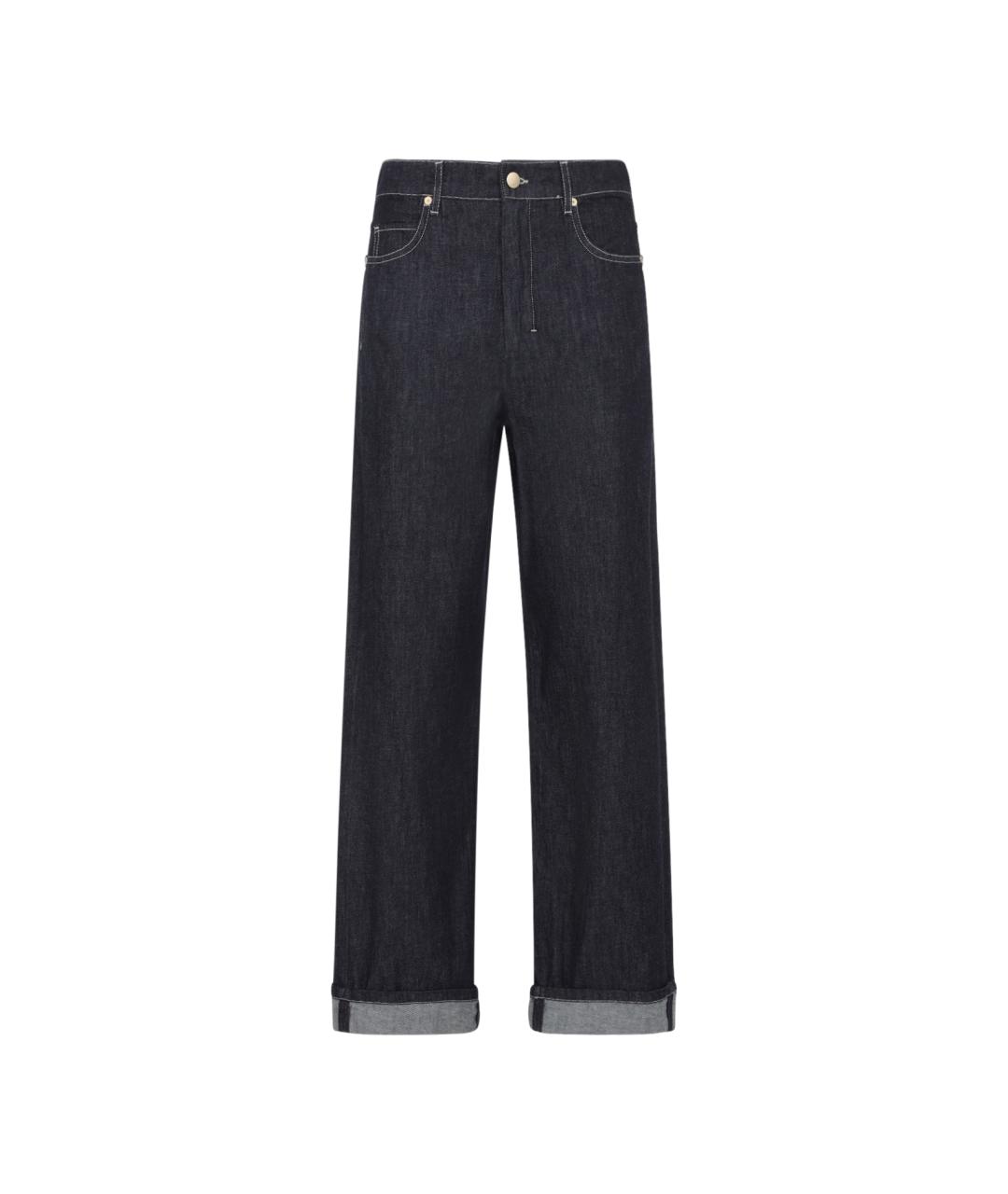 'S MAX MARA Синие хлопковые прямые джинсы, фото 1