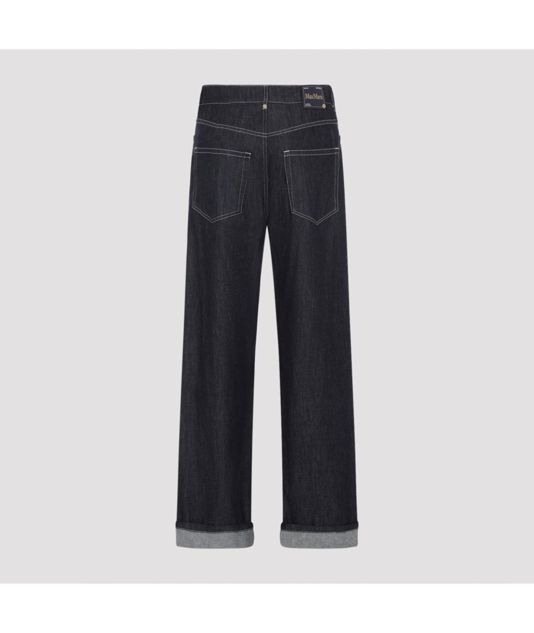 'S MAX MARA Синие хлопковые прямые джинсы, фото 3