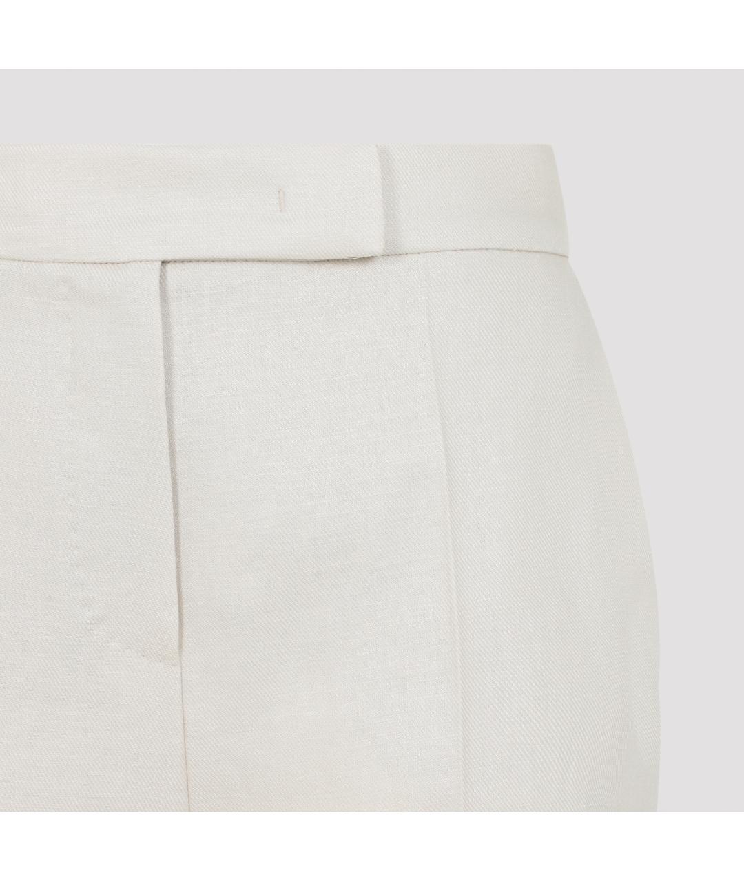 MAX MARA Белые льняные шорты, фото 4