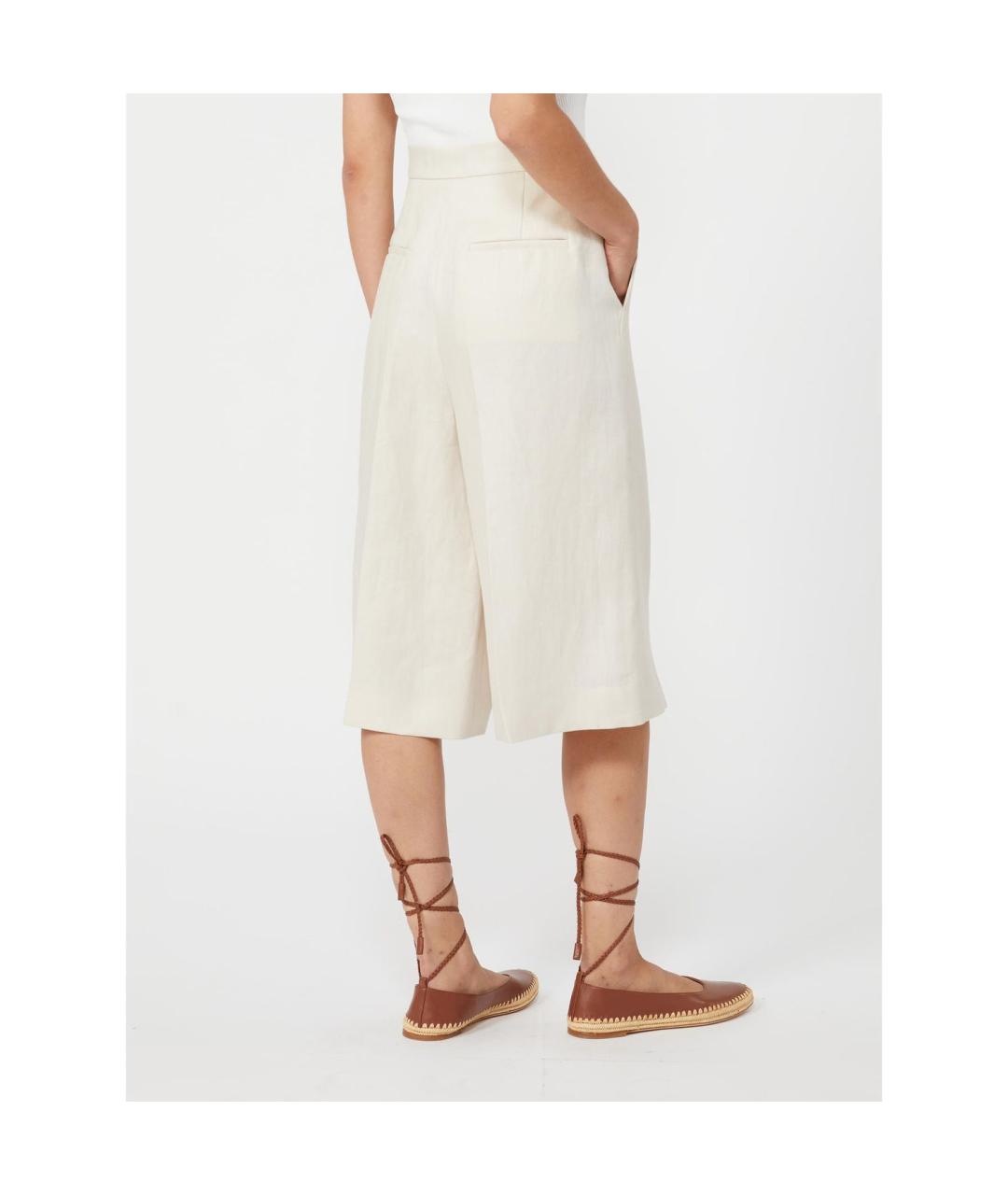 MAX MARA Белые льняные шорты, фото 2