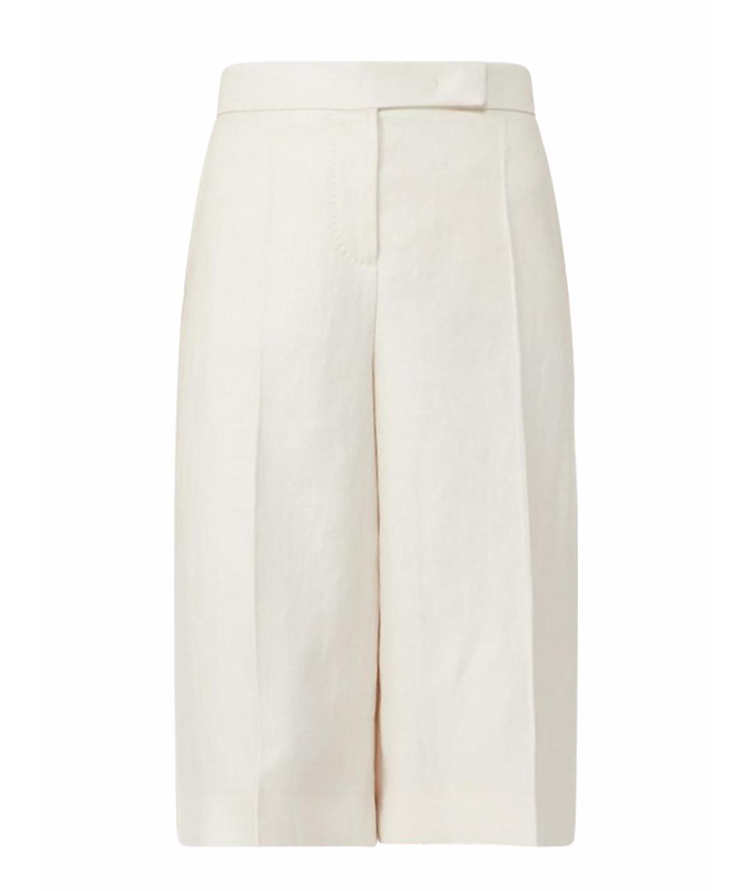 MAX MARA Белые льняные шорты, фото 1