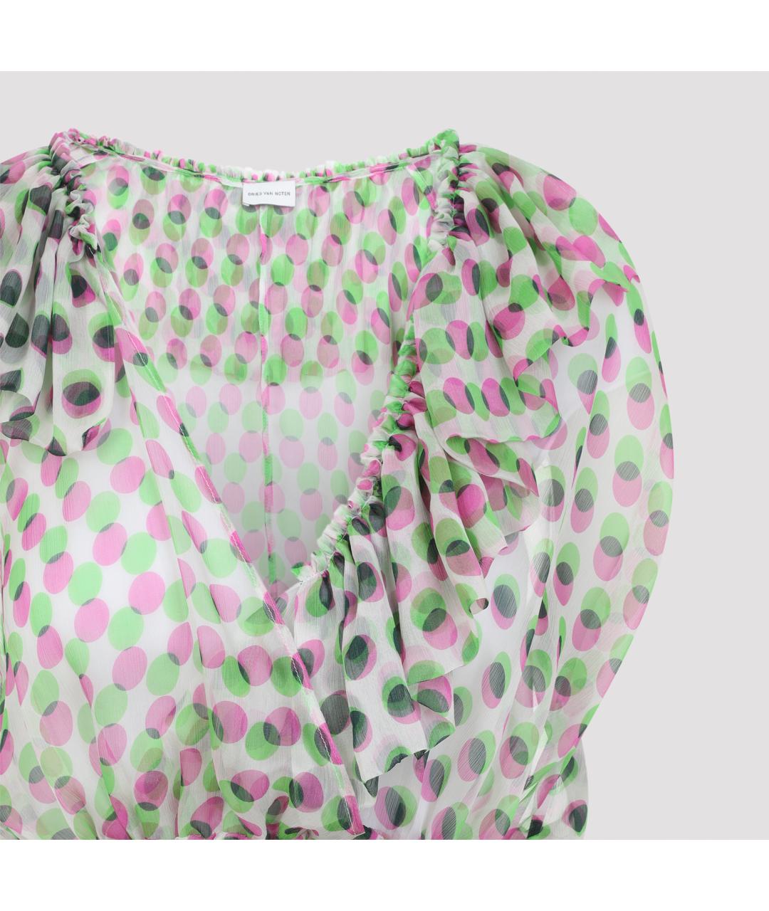 DRIES VAN NOTEN Белая шелковая майка, фото 3