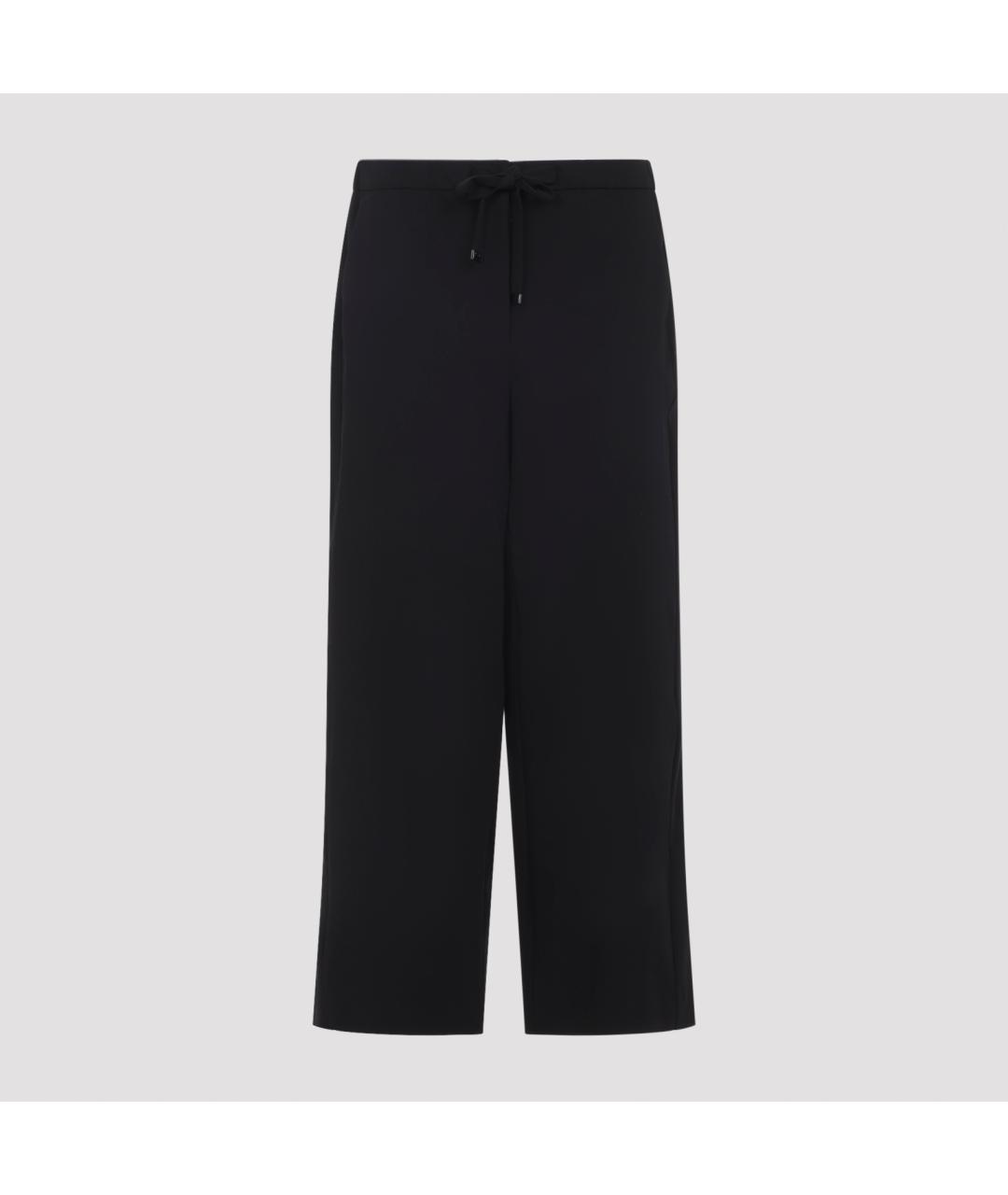 'S MAX MARA Черные шерстяные прямые брюки, фото 2