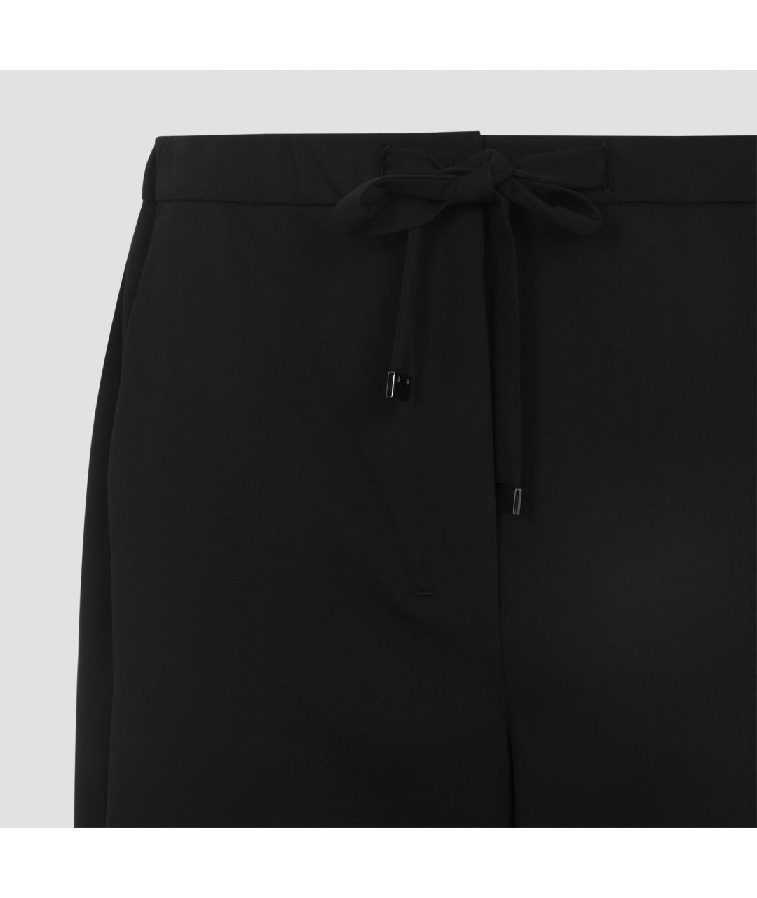 'S MAX MARA Черные шерстяные прямые брюки, фото 4