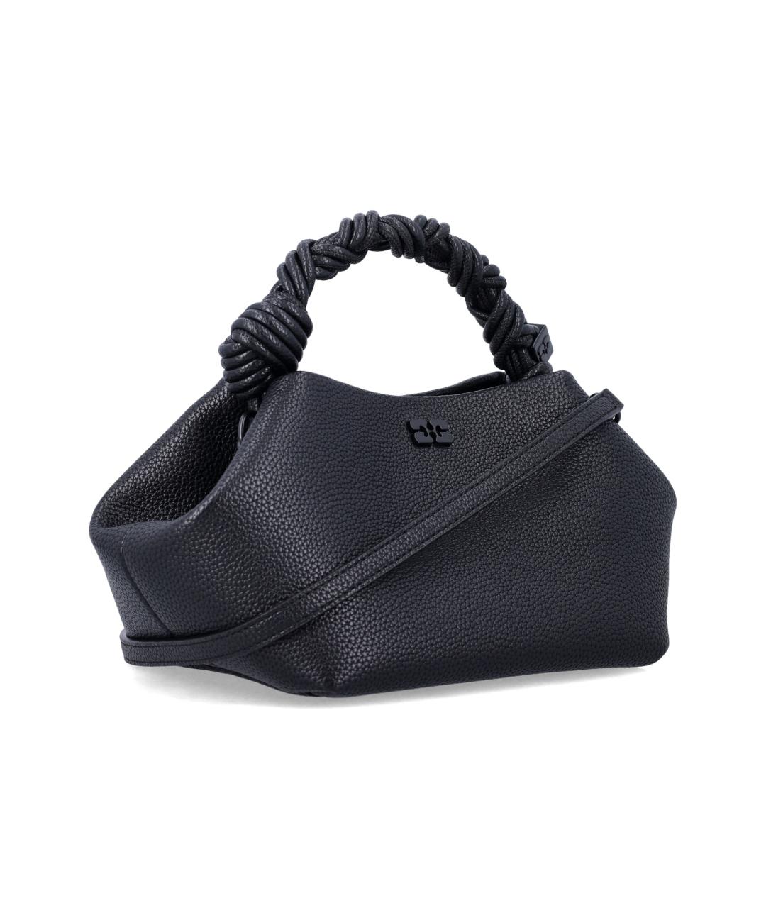 GANNI Черная синтетическая сумка с короткими ручками, фото 2