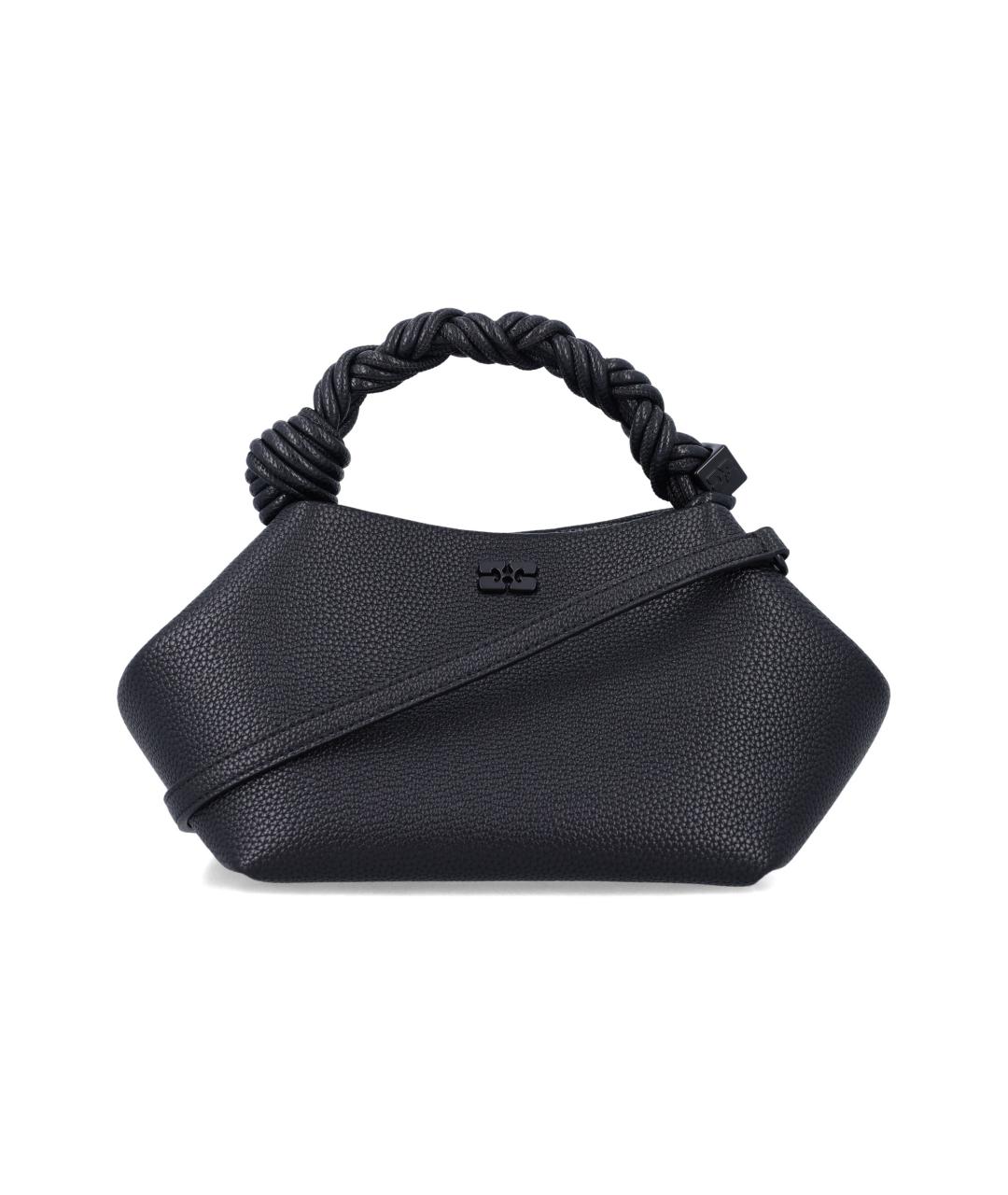 GANNI Черная синтетическая сумка с короткими ручками, фото 1