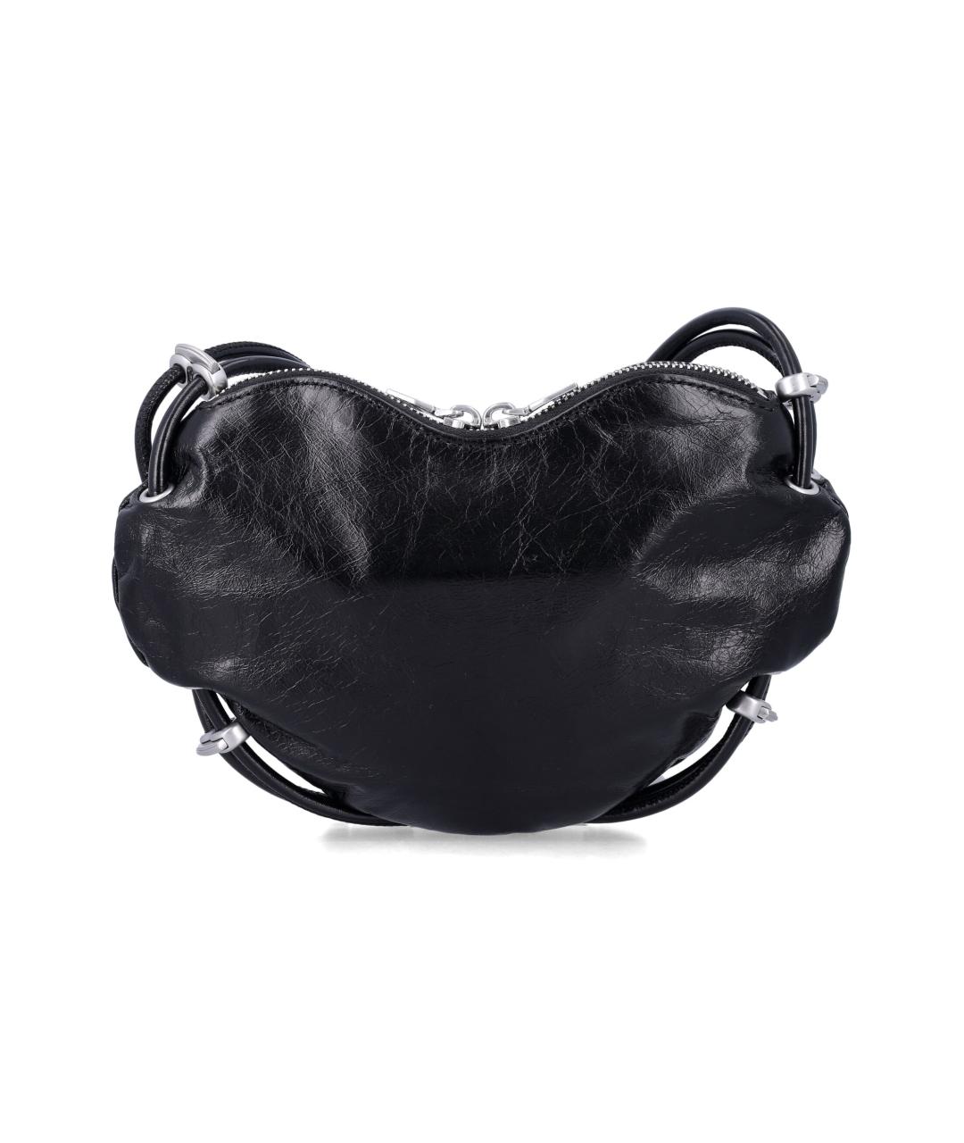 DIESEL Черная кожаная сумка через плечо, фото 3