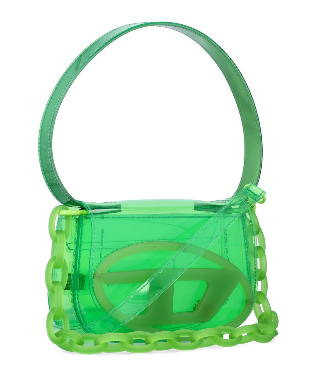 DIESEL Зеленая сумка с короткими ручками из искусственной кожи, фото 2
