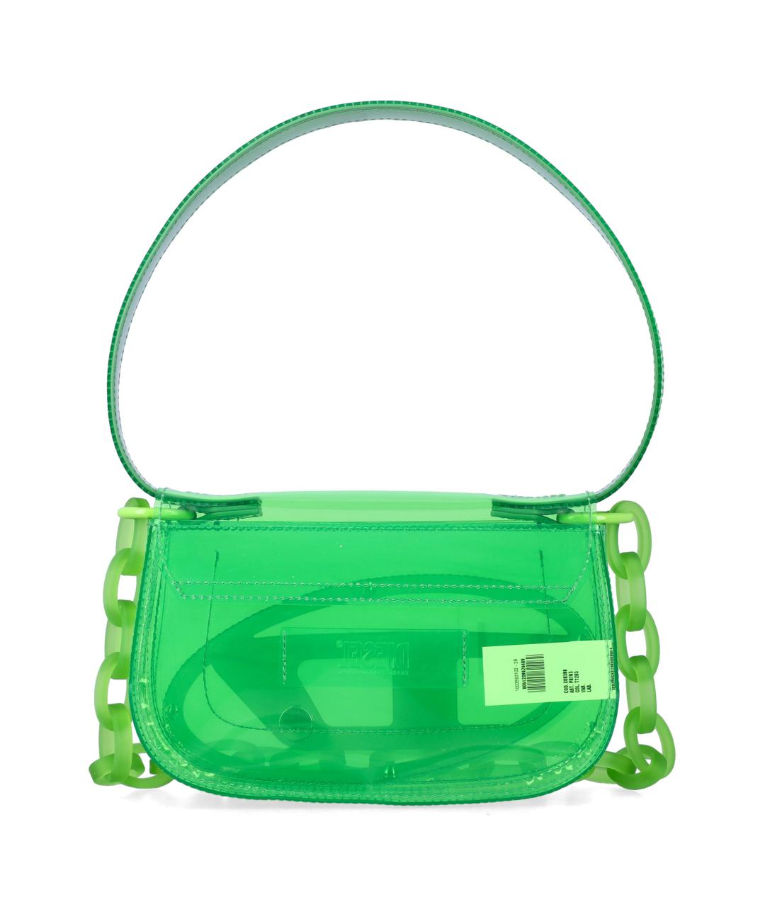 DIESEL Зеленая сумка с короткими ручками из искусственной кожи, фото 3