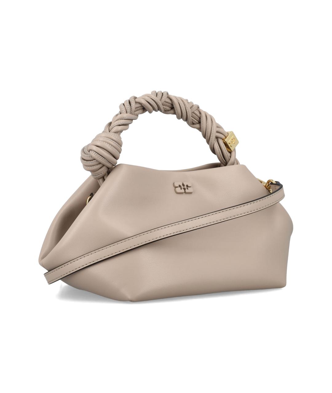 GANNI Серая кожаная сумка с короткими ручками, фото 2