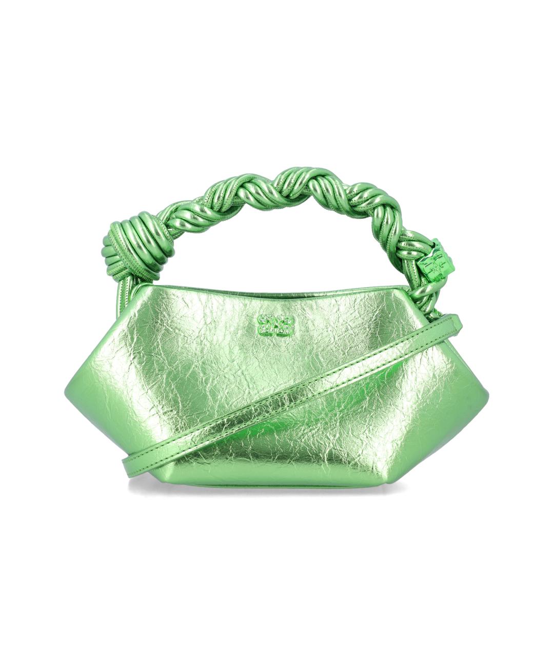 GANNI Зеленая сумка с короткими ручками из искусственной кожи, фото 1