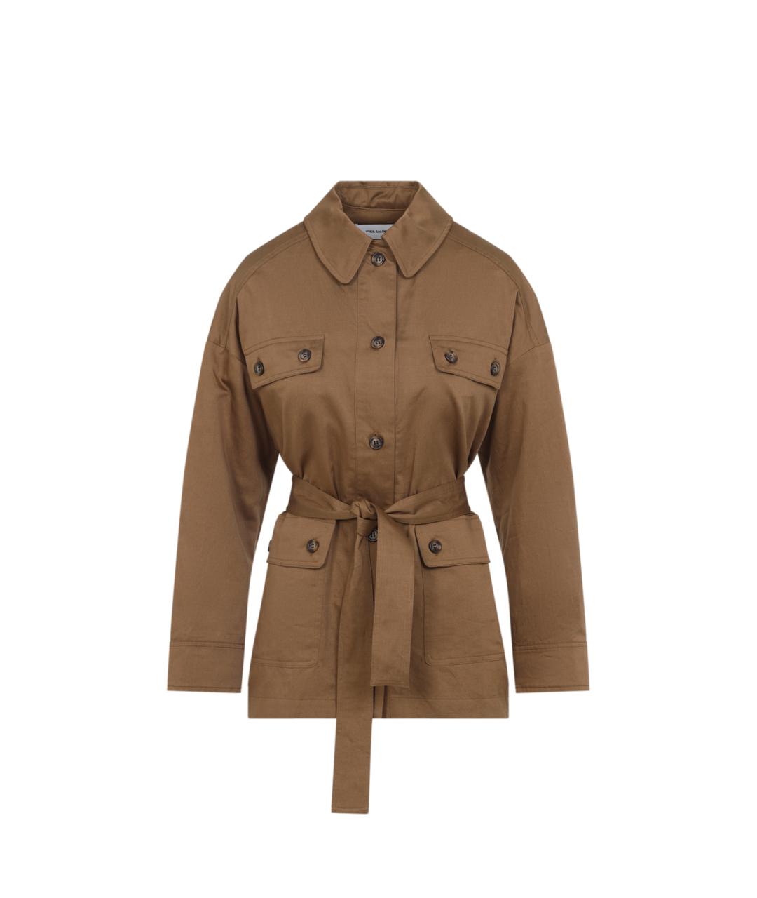 YVES SALOMON Коричневая хлопковая куртка, фото 1