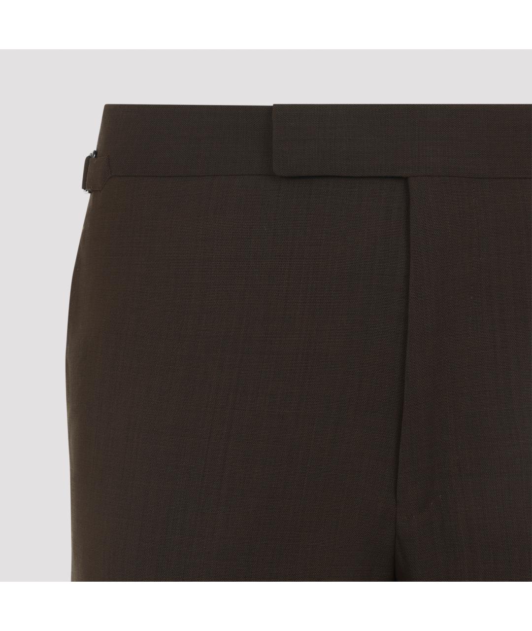 TOM FORD Коричневые шерстяные повседневные брюки, фото 3