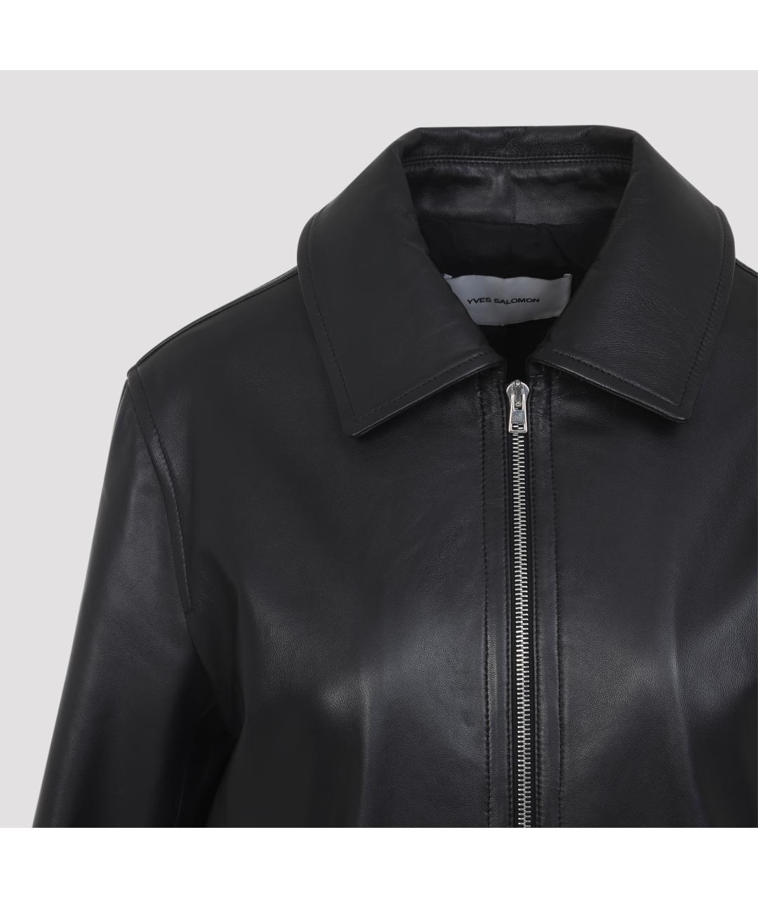 YVES SALOMON Черная кожаная куртка, фото 4