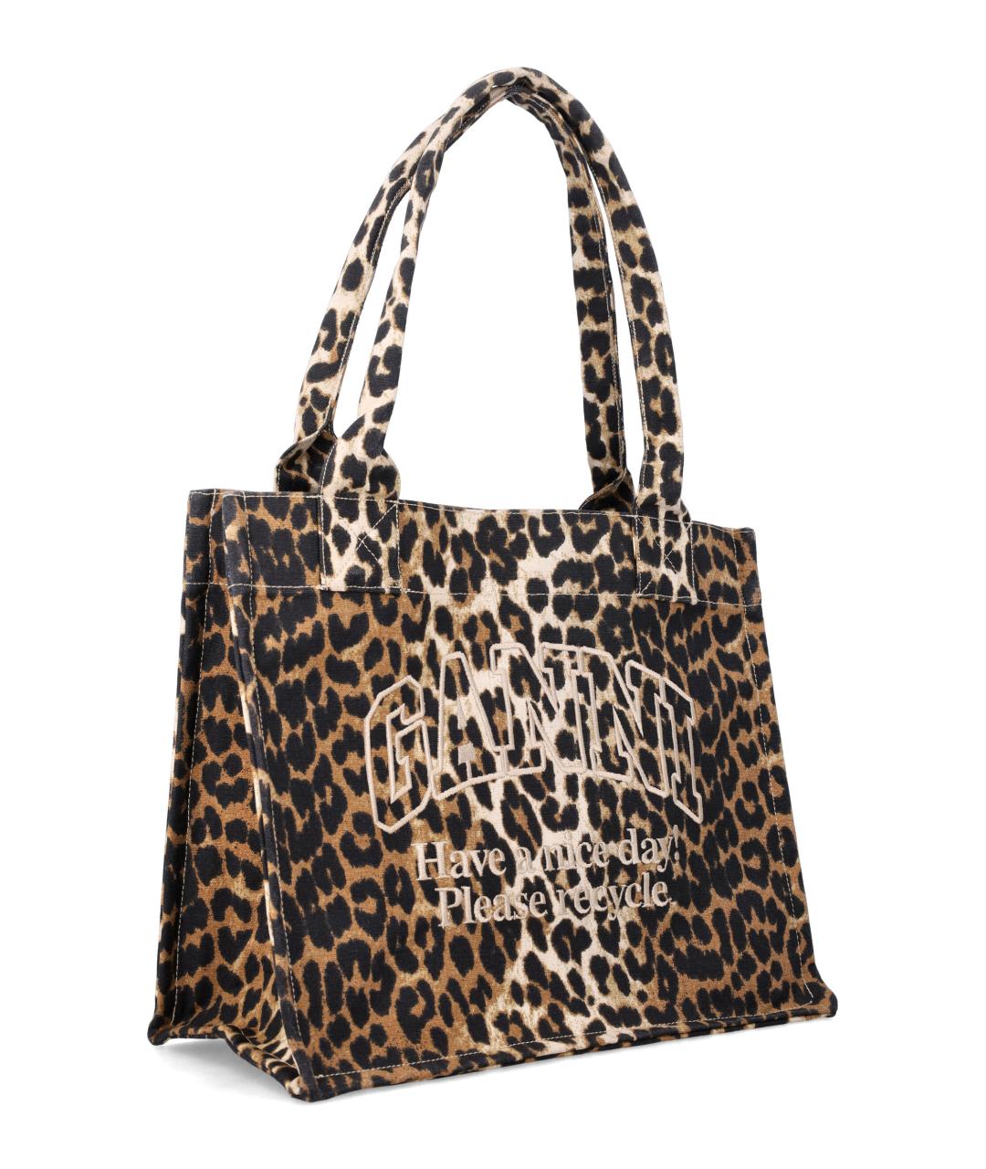 GANNI Коричневая хлопковая сумка тоут, фото 2