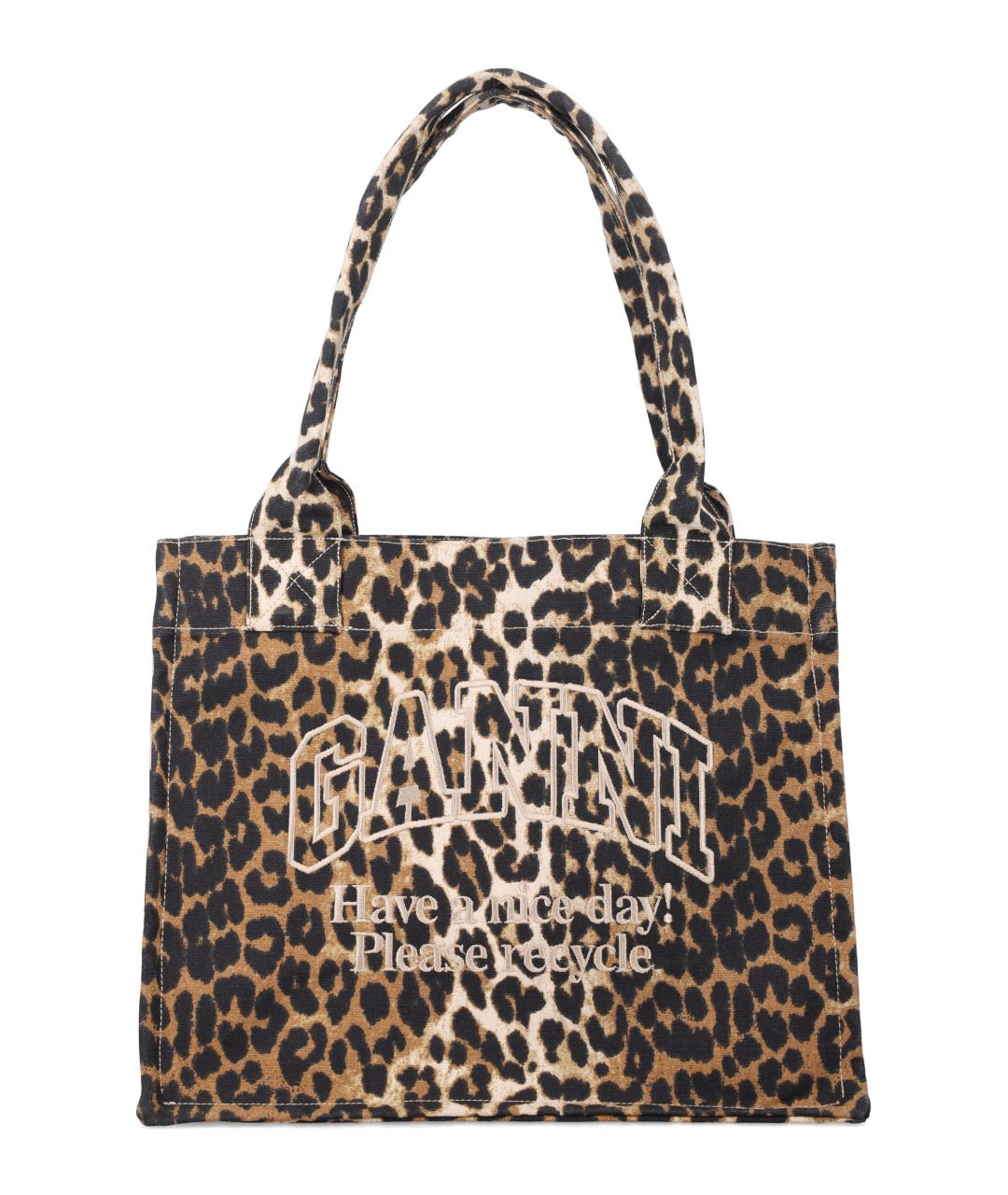 GANNI Коричневая хлопковая сумка тоут, фото 1