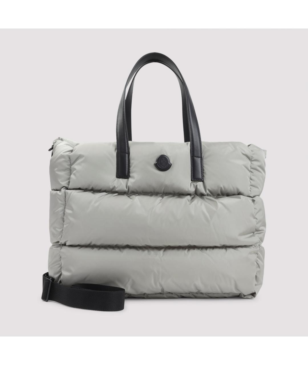 MONCLER Серая кожаная сумка тоут, фото 2