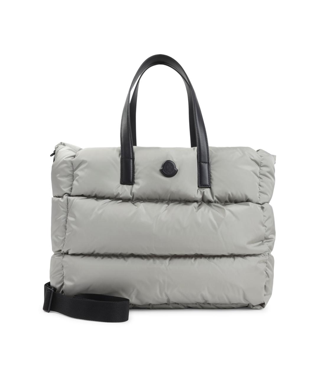 MONCLER Серая кожаная сумка тоут, фото 1