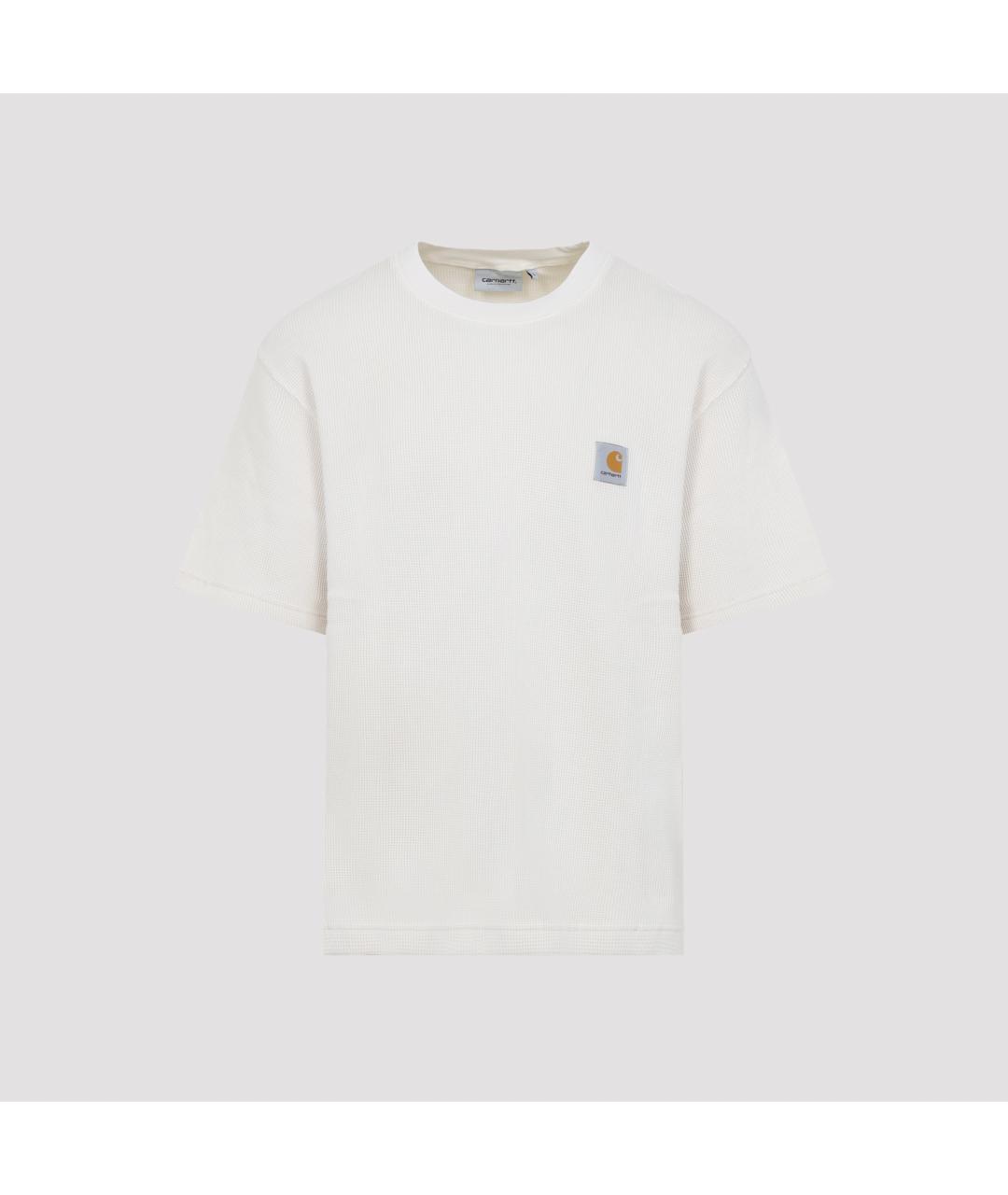 CARHARTT WIP Бежевая хлопковая футболка, фото 2