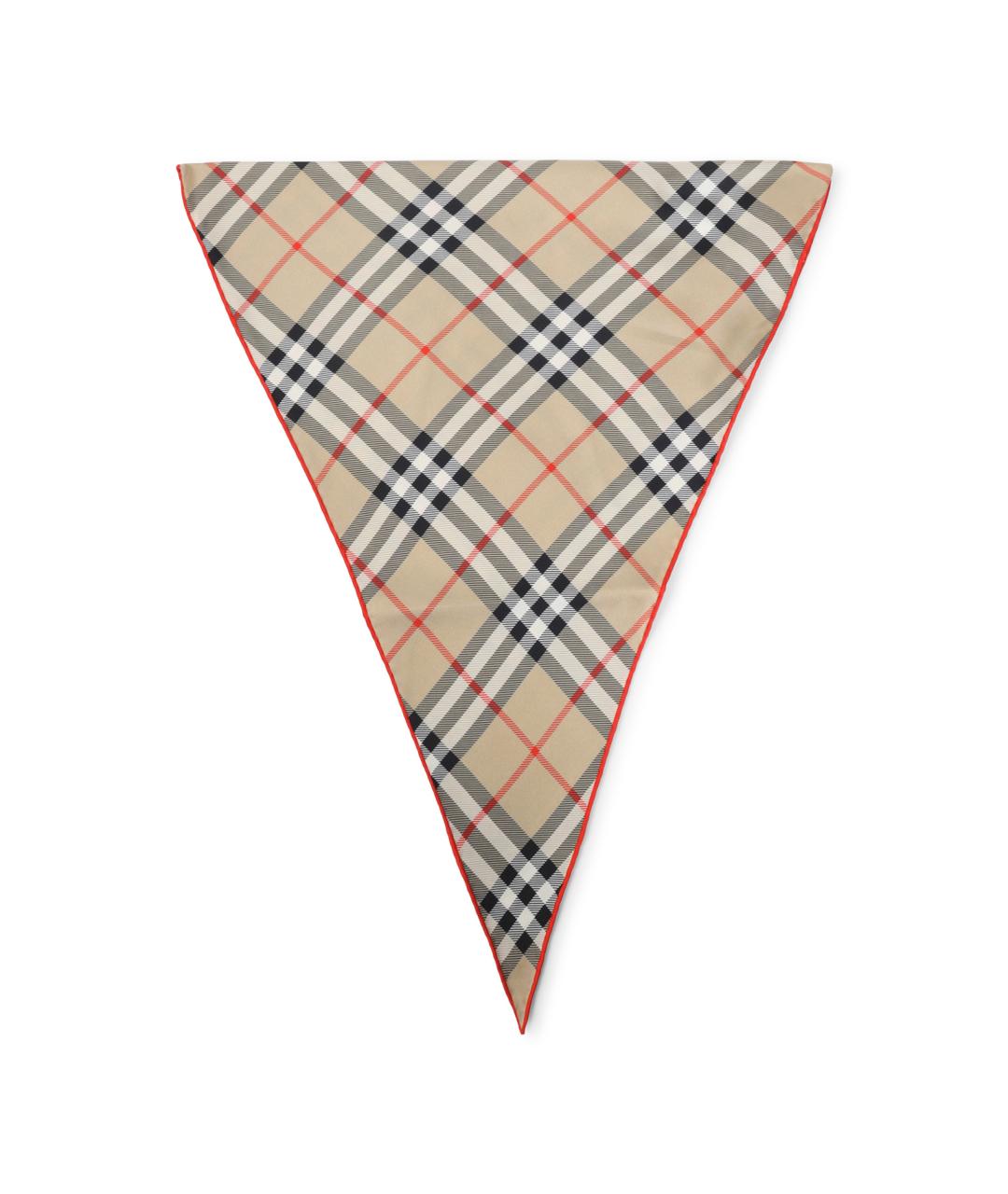 BURBERRY Бежевый шелковый шарф, фото 1