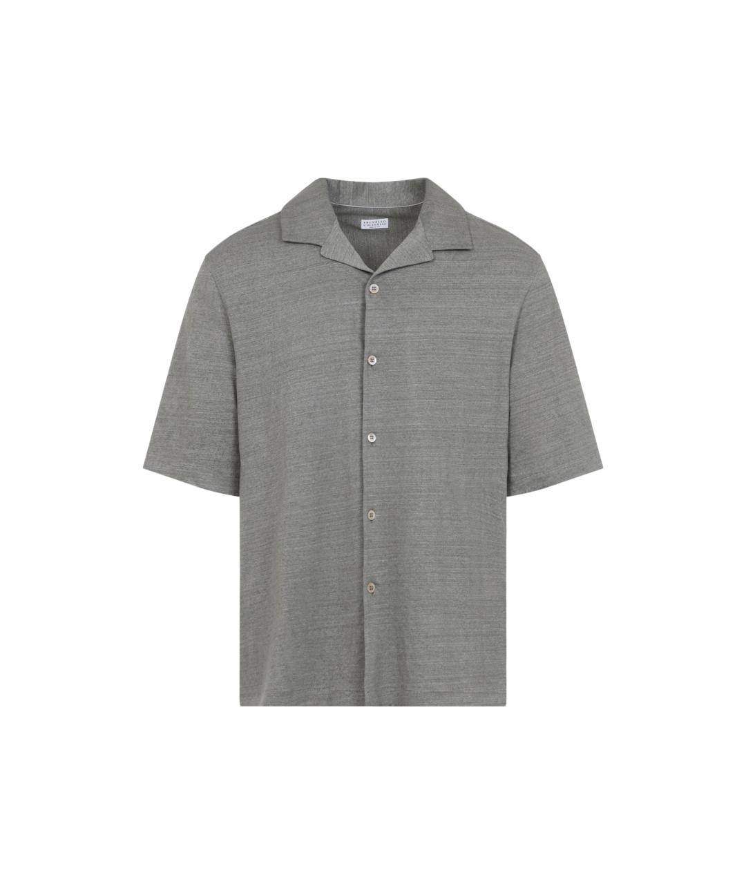 BRUNELLO CUCINELLI Зеленая хлопковая кэжуал рубашка, фото 1