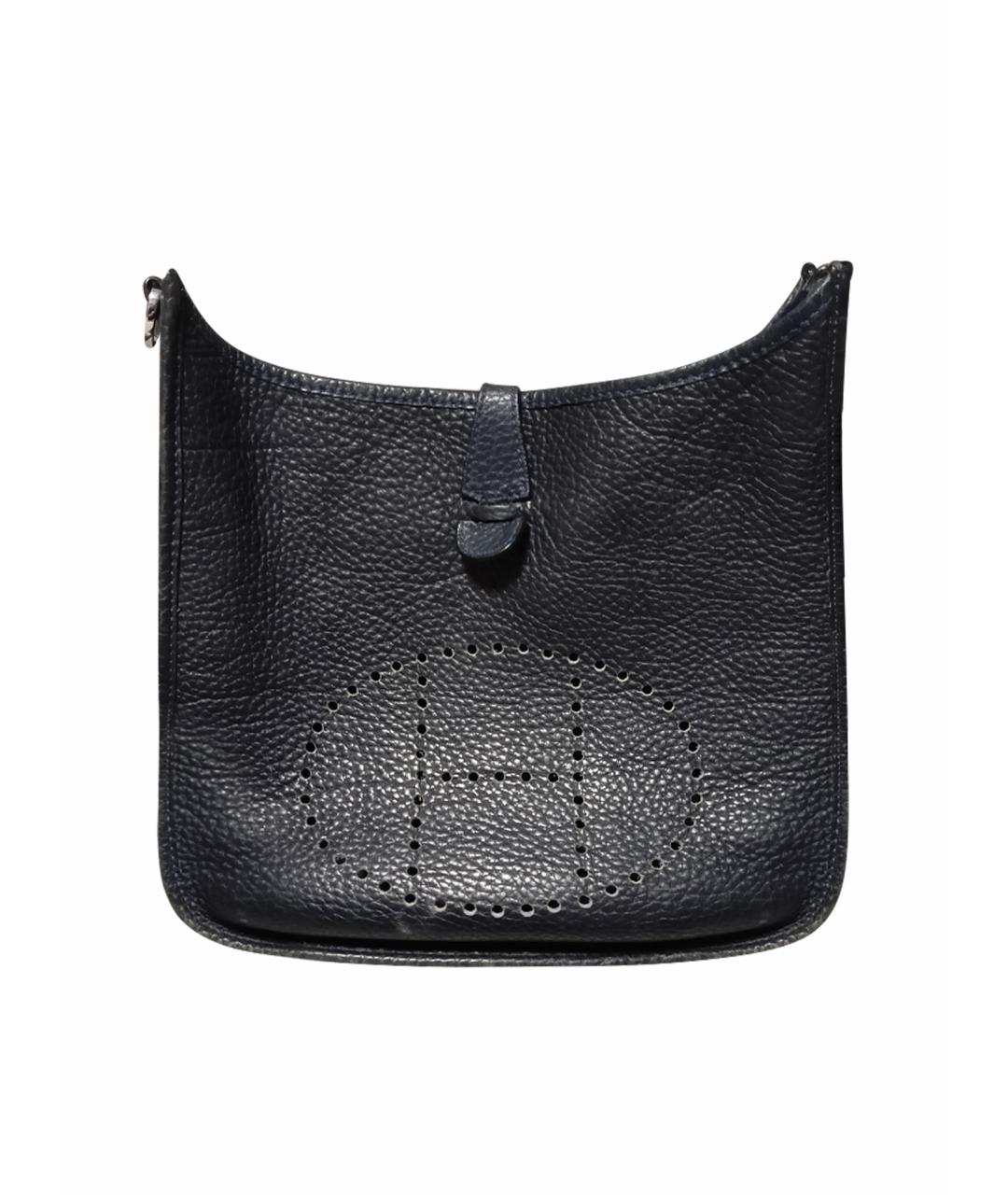 HERMES Темно-синяя кожаная сумка через плечо, фото 6