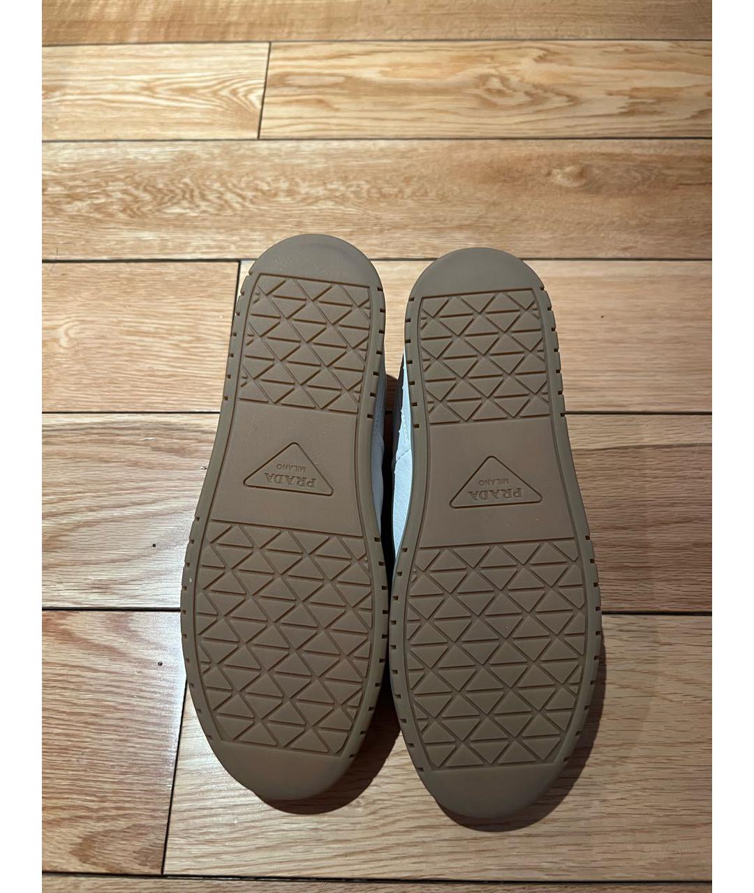 PRADA Белые кожаные кроссовки, фото 6