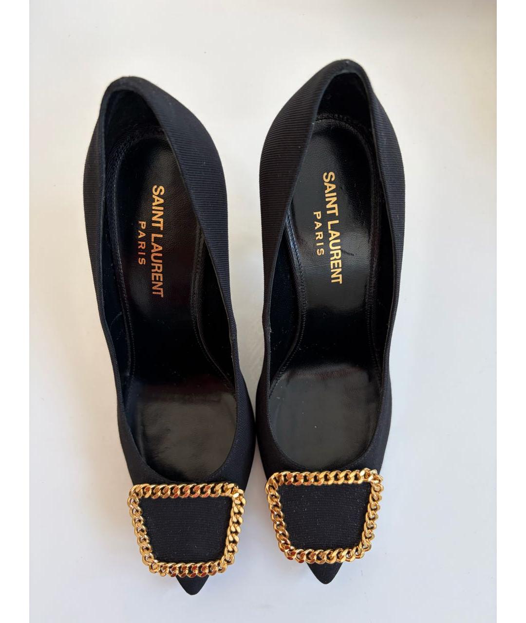 SAINT LAURENT Черные текстильные туфли, фото 3