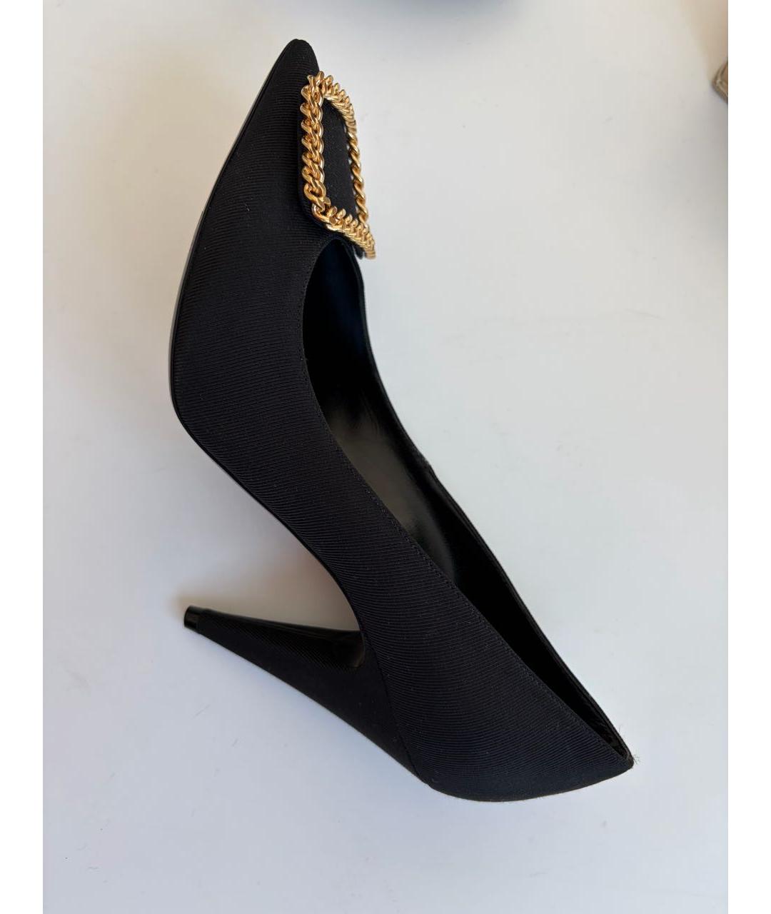 SAINT LAURENT Черные текстильные туфли, фото 6