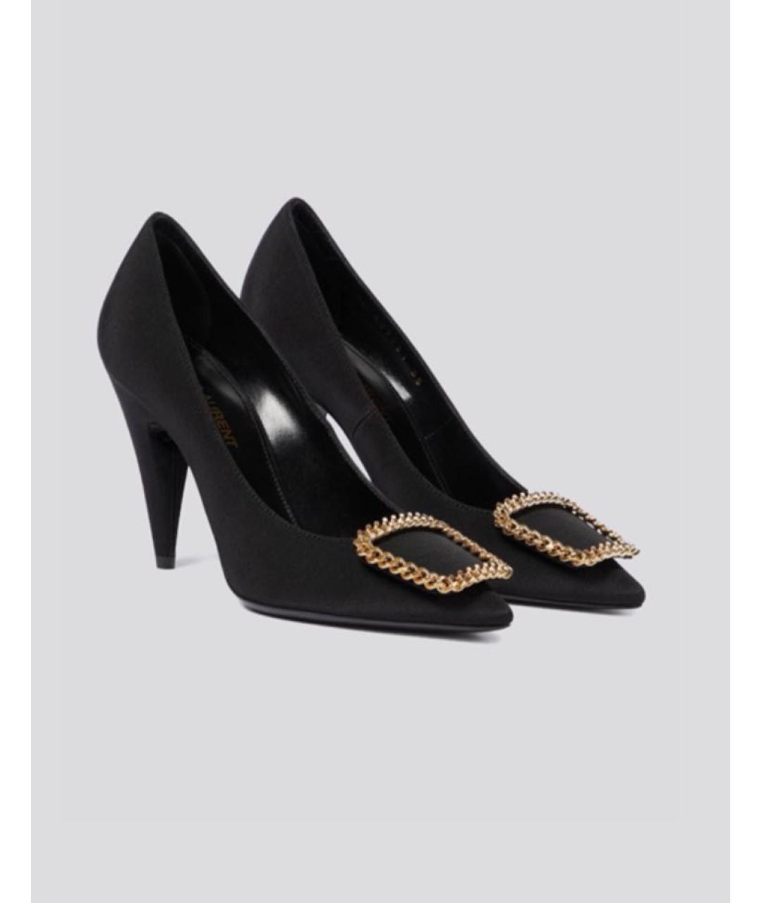 SAINT LAURENT Черные текстильные туфли, фото 2