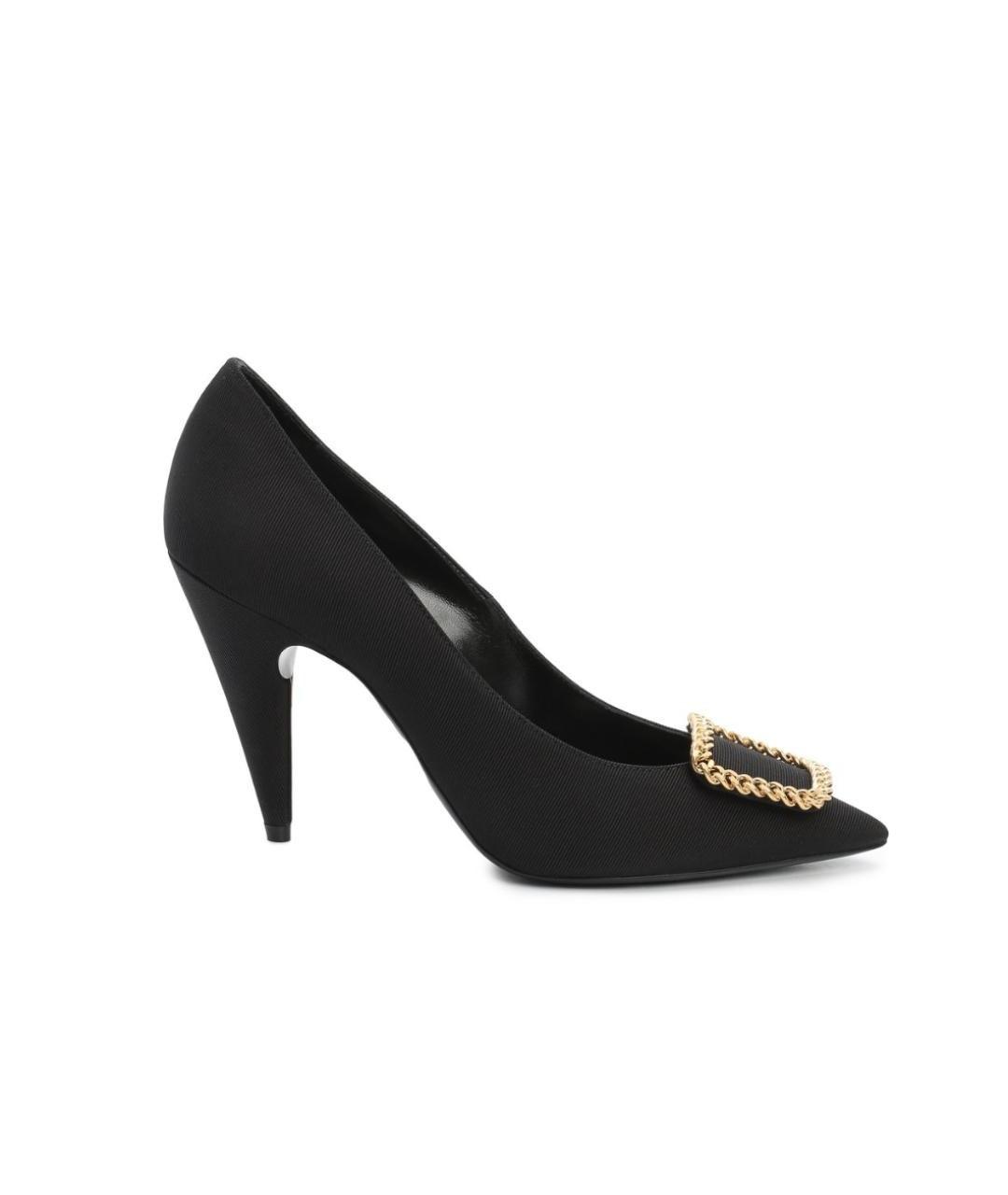 SAINT LAURENT Черные текстильные туфли, фото 1