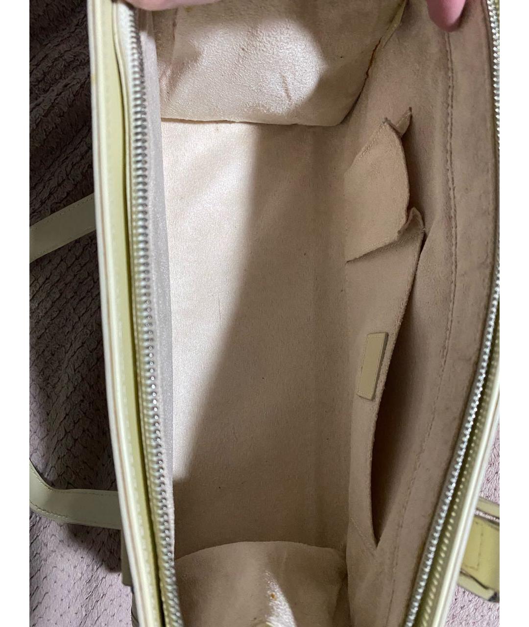 LOUIS VUITTON Бежевая кожаная сумка через плечо, фото 4