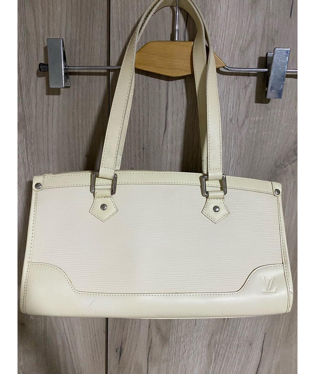 LOUIS VUITTON Бежевая кожаная сумка через плечо, фото 7