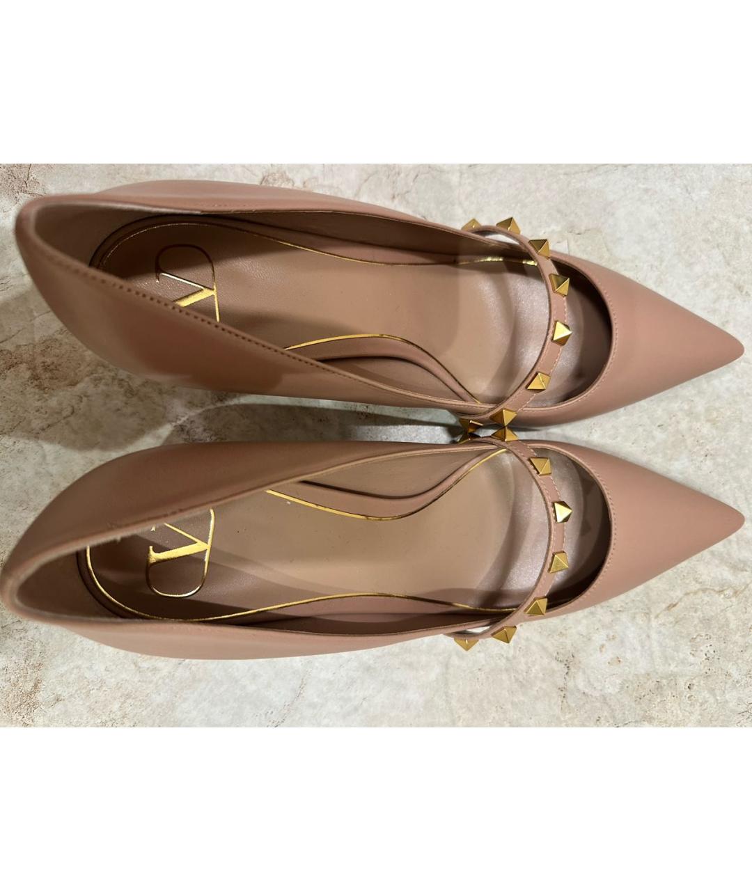 VALENTINO Бежевые кожаные туфли, фото 2