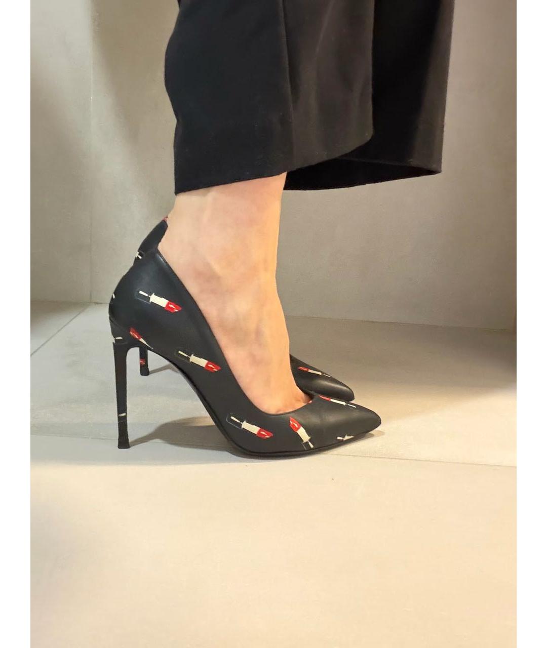 SAINT LAURENT Черные кожаные туфли, фото 2