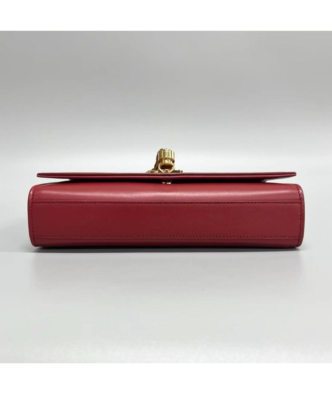 SAINT LAURENT Красная кожаная сумка через плечо, фото 3