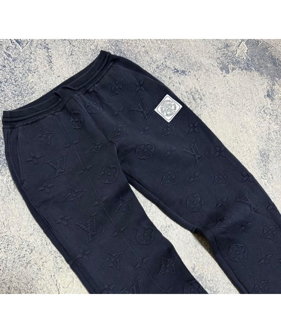 LOUIS VUITTON Темно-синие хлопковые спортивные брюки и шорты, фото 2