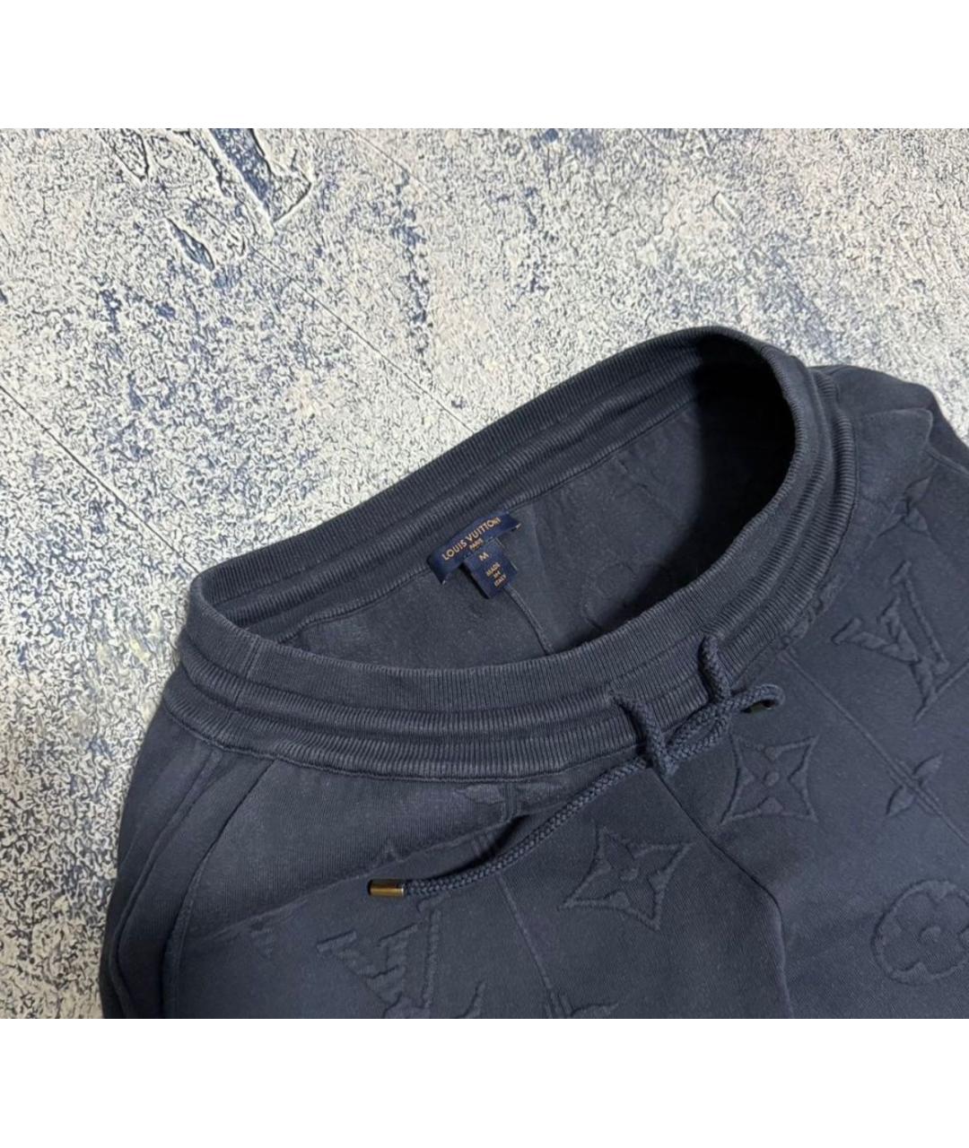 LOUIS VUITTON Темно-синие хлопковые спортивные брюки и шорты, фото 3