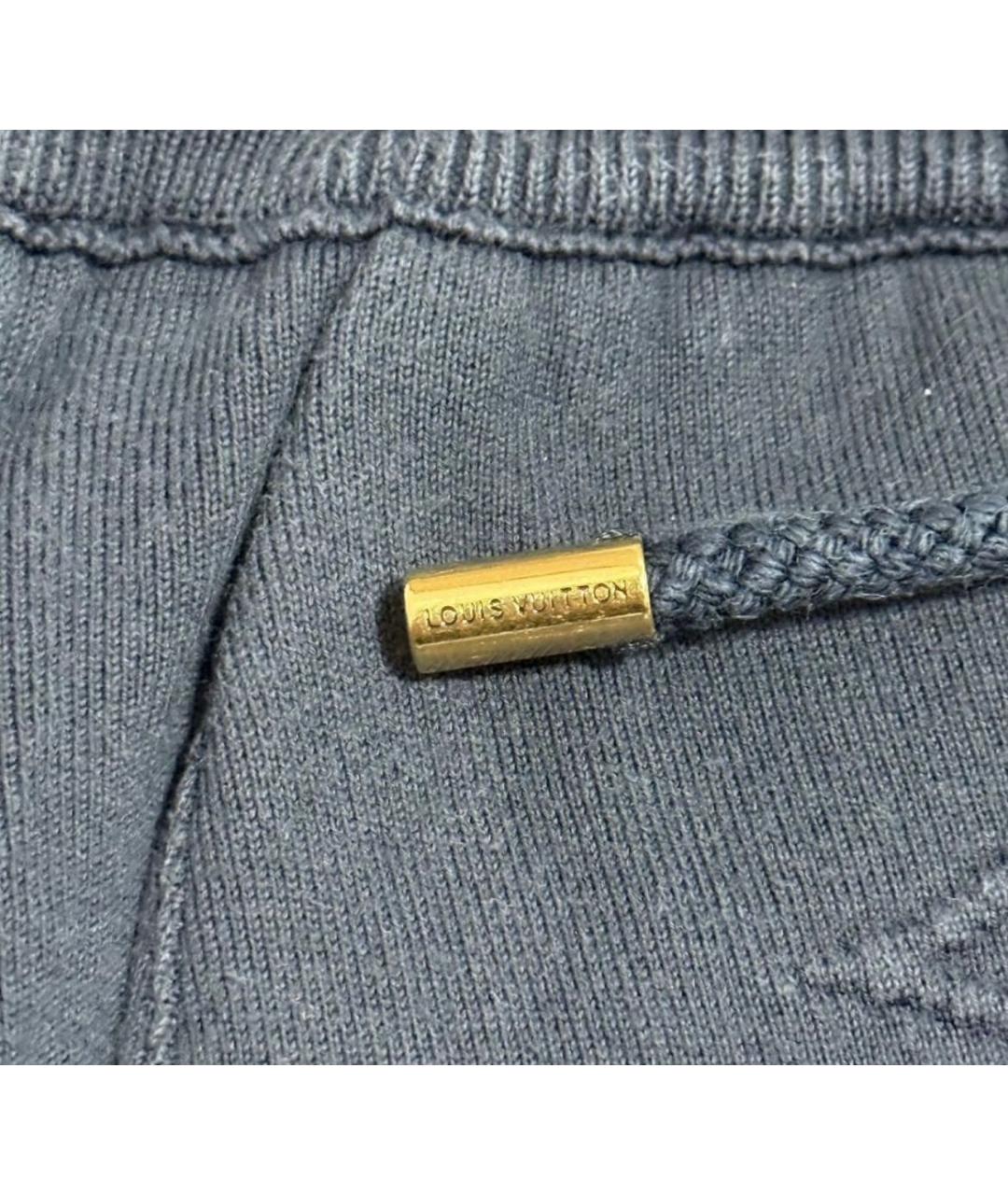 LOUIS VUITTON Темно-синие хлопковые брюки широкие, фото 4