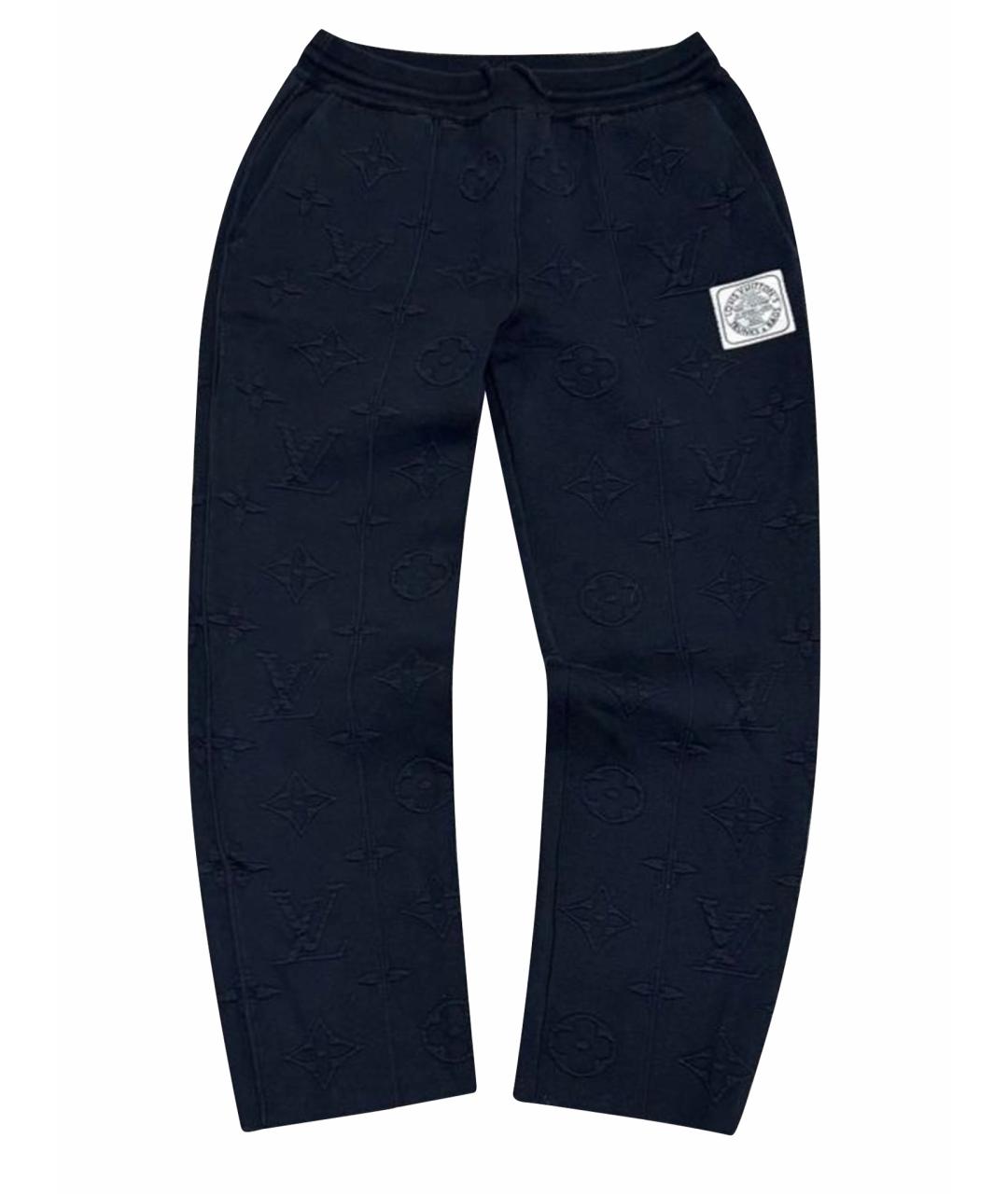 LOUIS VUITTON Темно-синие хлопковые брюки широкие, фото 1