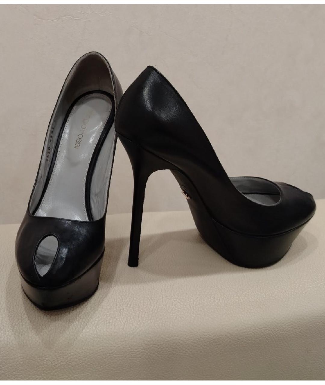 SERGIO ROSSI Черные кожаные туфли, фото 4