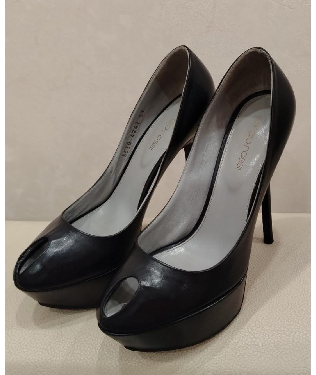 SERGIO ROSSI Черные кожаные туфли, фото 3