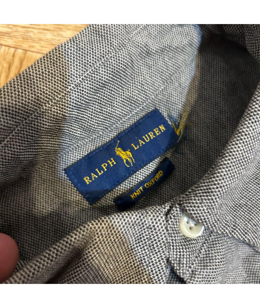 POLO RALPH LAUREN Серая хлопковая классическая рубашка, фото 3
