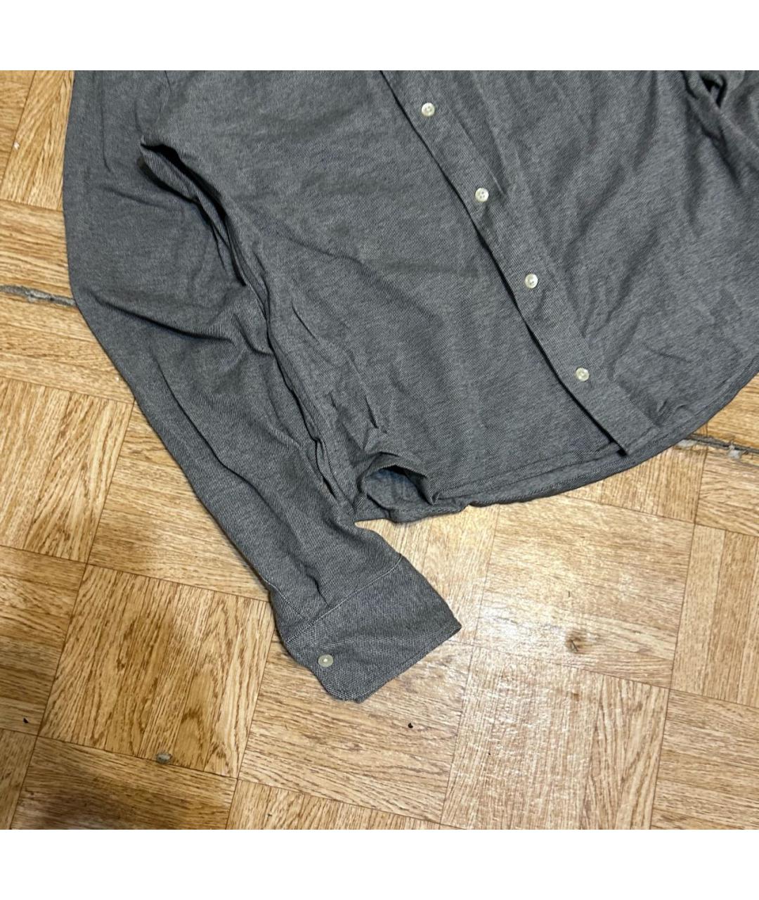 POLO RALPH LAUREN Серая хлопковая классическая рубашка, фото 4