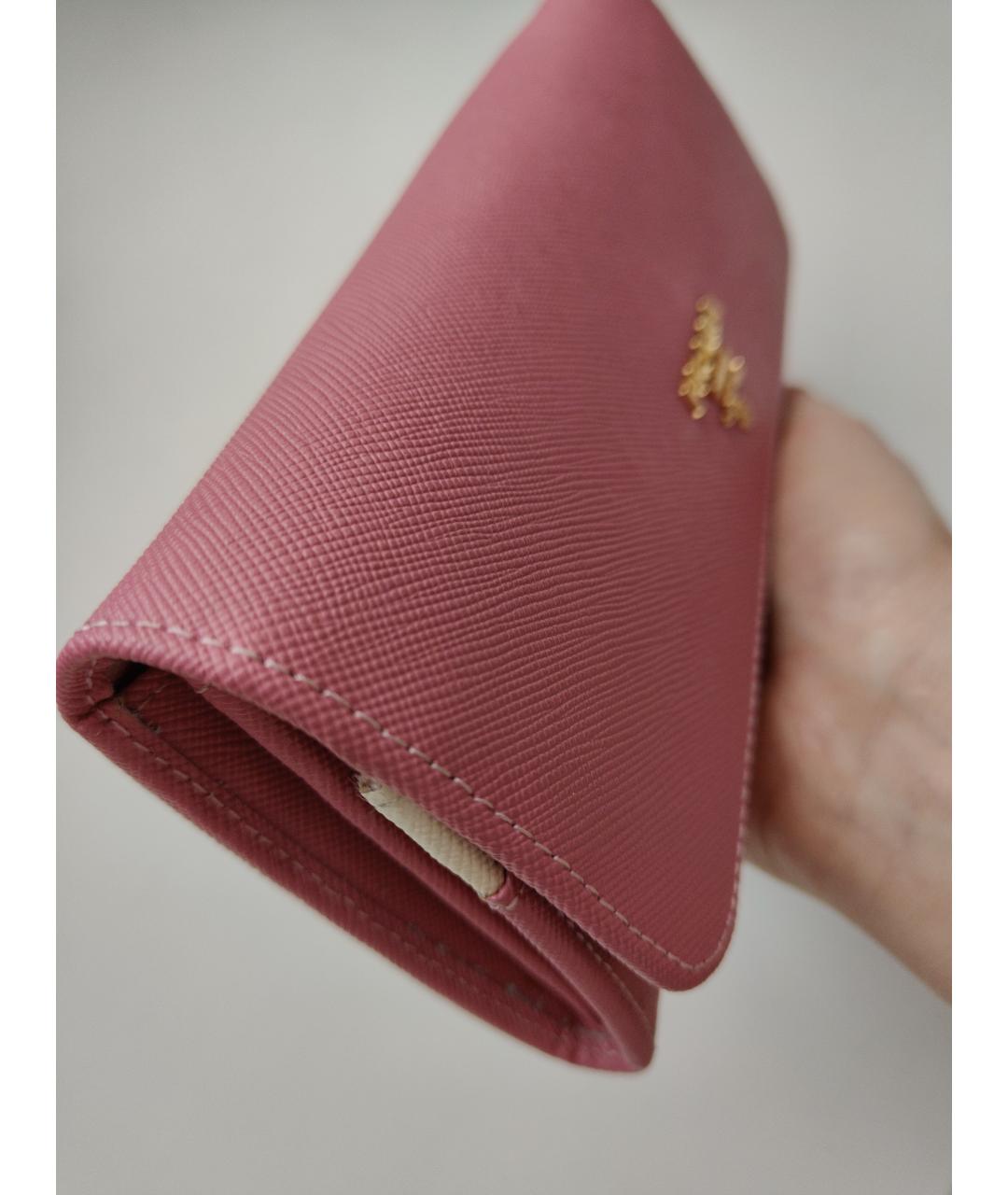 PRADA Розовый кожаный кошелек, фото 2