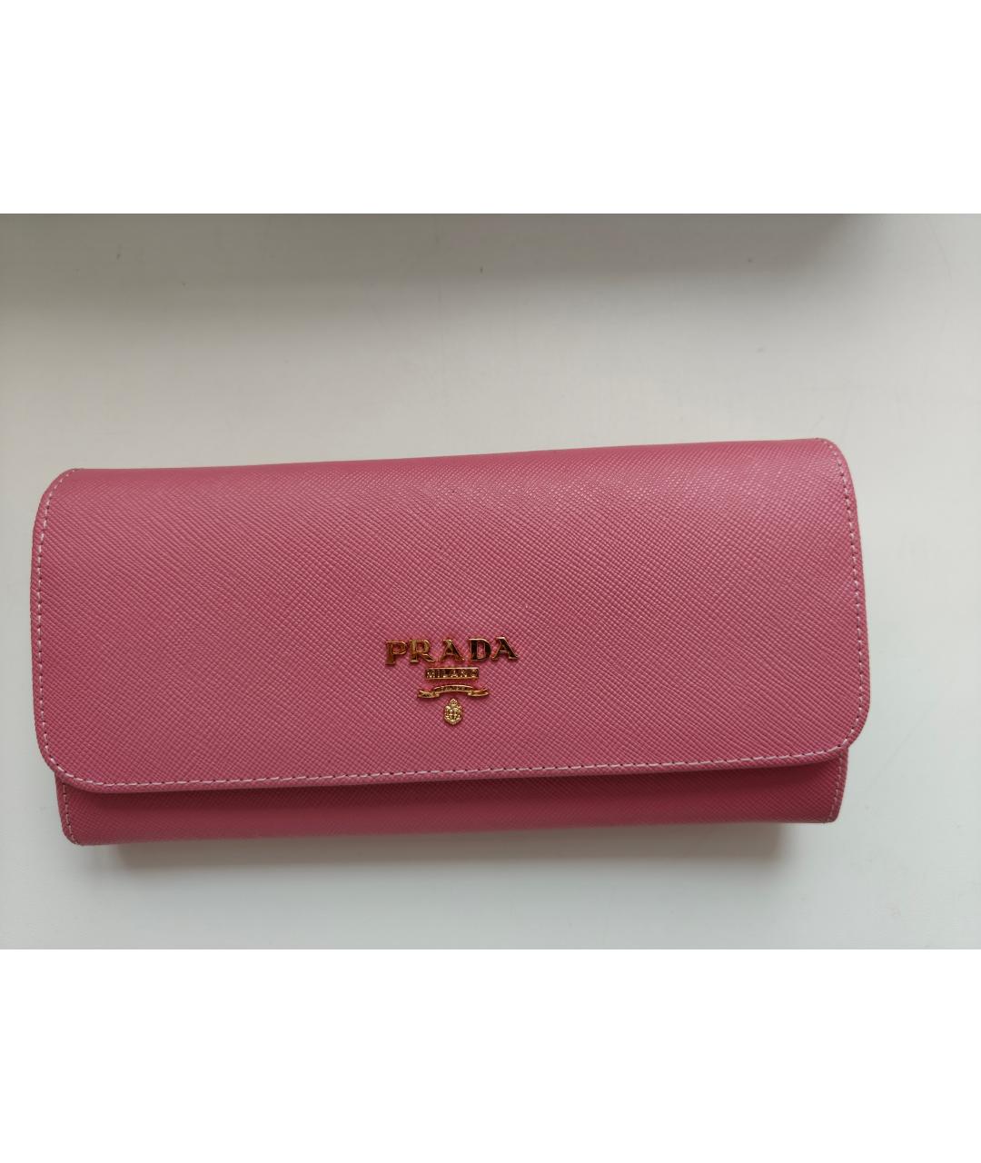 PRADA Розовый кожаный кошелек, фото 7