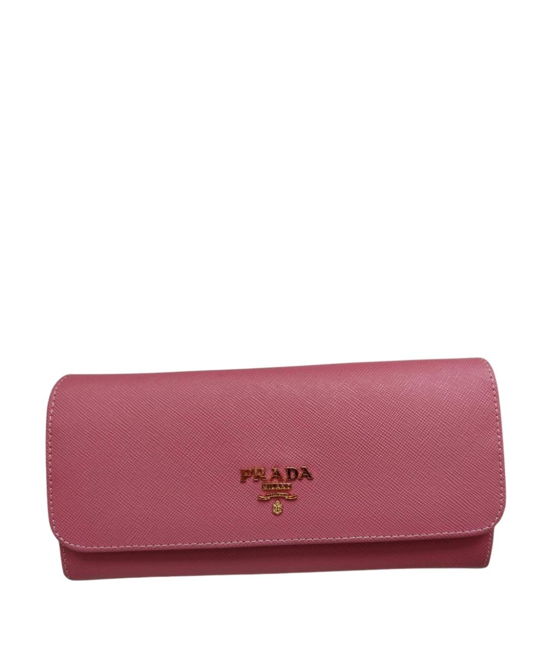 PRADA Розовый кожаный кошелек, фото 1