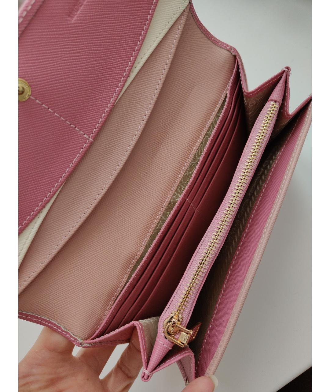 PRADA Розовый кожаный кошелек, фото 4