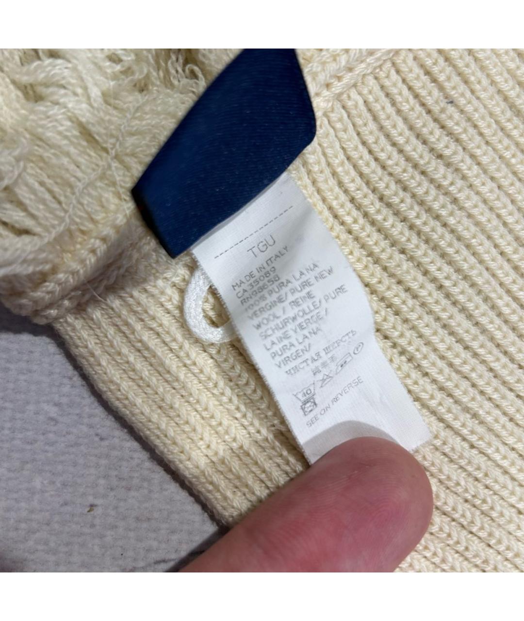 PAUL & SHARK Бежевый шелковый шарф, фото 4