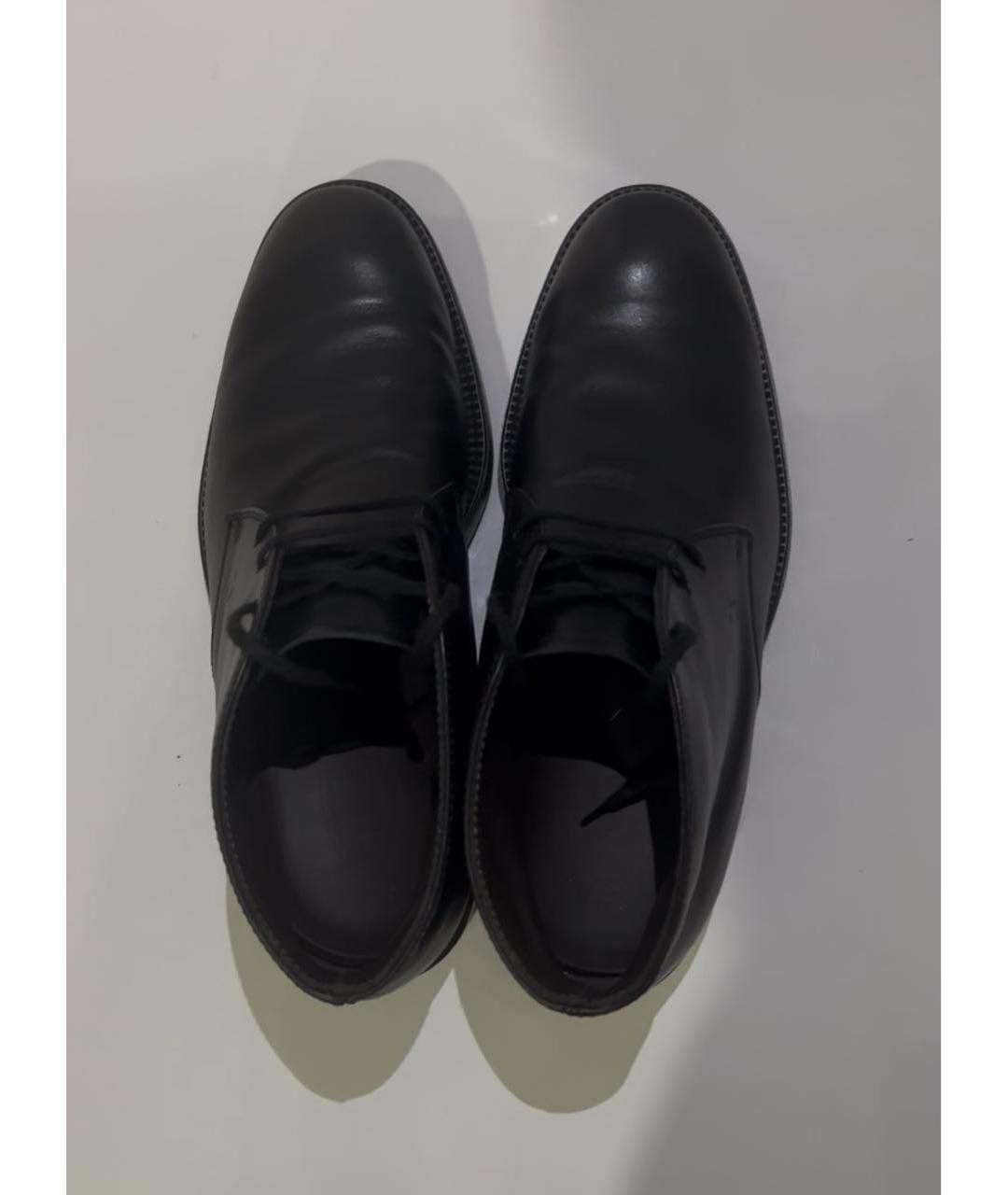 TOD'S Черные кожаные высокие ботинки, фото 3